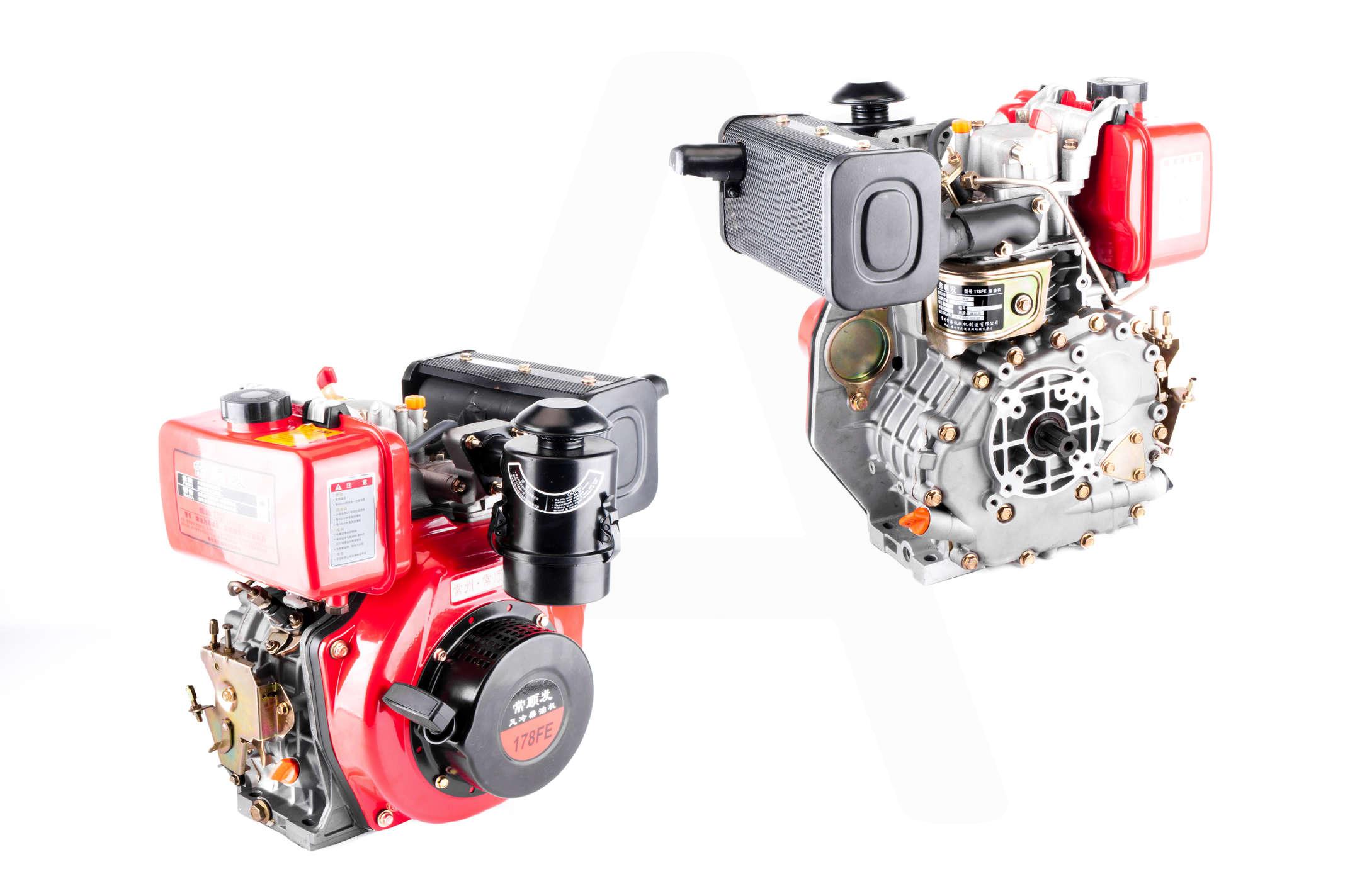 Двигатель мотоблока 178F (6Hp) (дизель, воздушное охлаждение, 4,41 кВт, 3600 обмин, 296 см3)